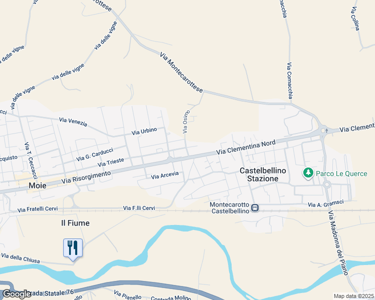 map of restaurants, bars, coffee shops, grocery stores, and more near 1 Via B. Buozzi in Castelbellino Stazione