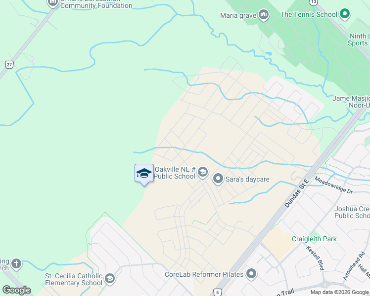 map of restaurants, bars, coffee shops, grocery stores, and more near 1198 Pelican Pass in Oakville