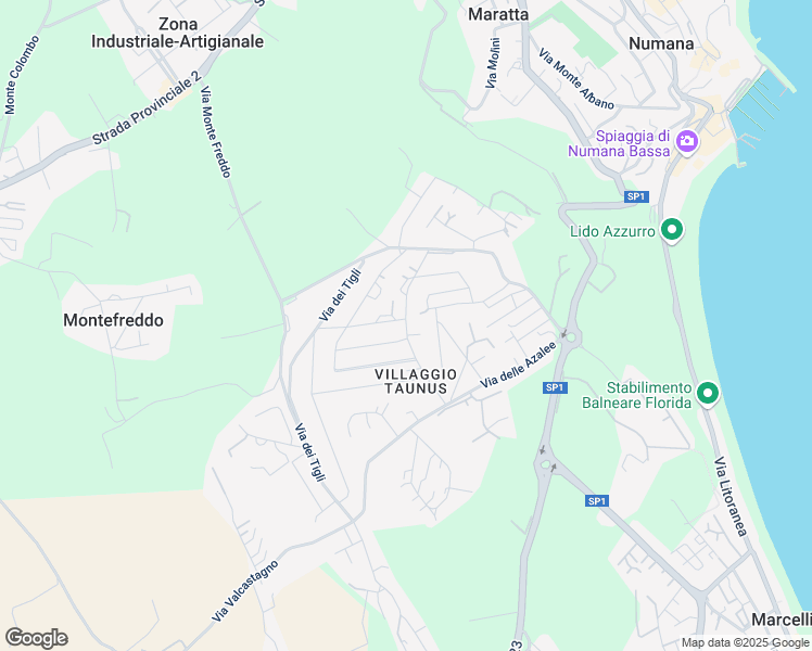 map of restaurants, bars, coffee shops, grocery stores, and more near 25 Via delle Querce in Villaggio Taunus