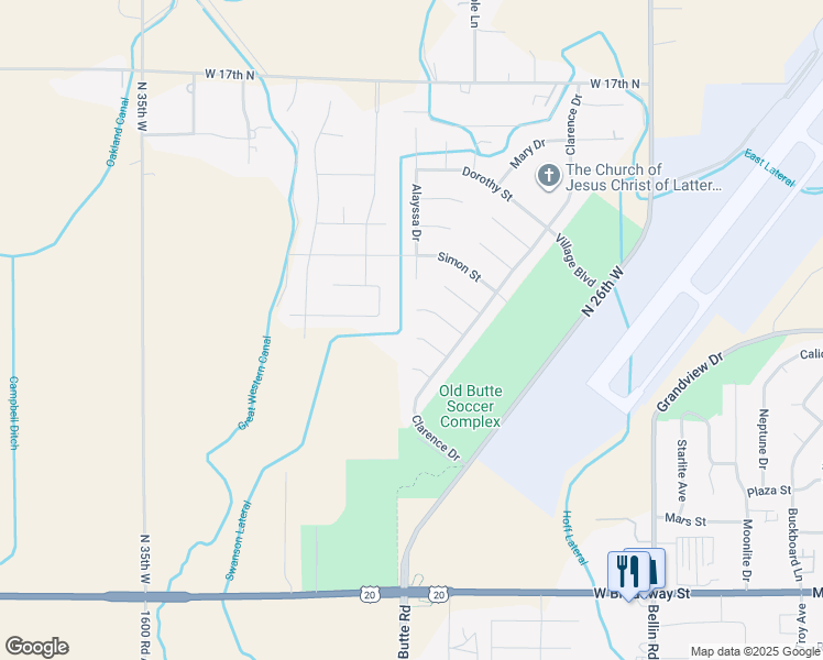 map of restaurants, bars, coffee shops, grocery stores, and more near 3080 Laurence Court in Idaho Falls