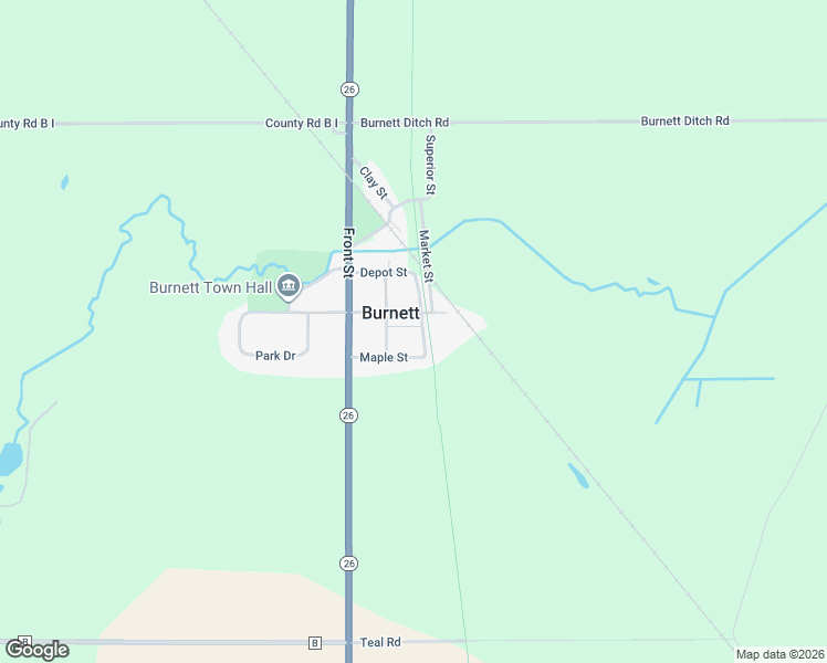 map of restaurants, bars, coffee shops, grocery stores, and more near W6149 Main Street in Burnett