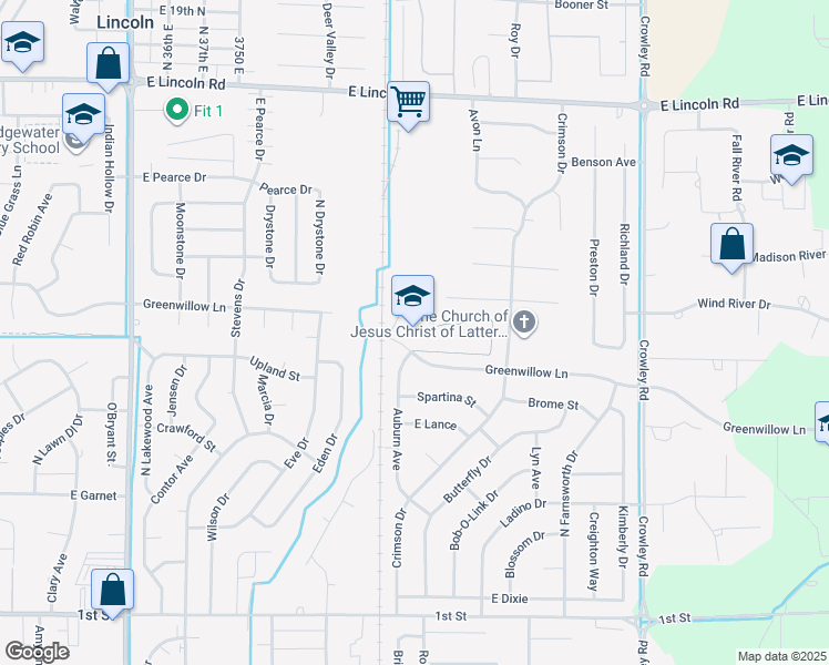 map of restaurants, bars, coffee shops, grocery stores, and more near 3999 Greenwillow Lane in Idaho Falls