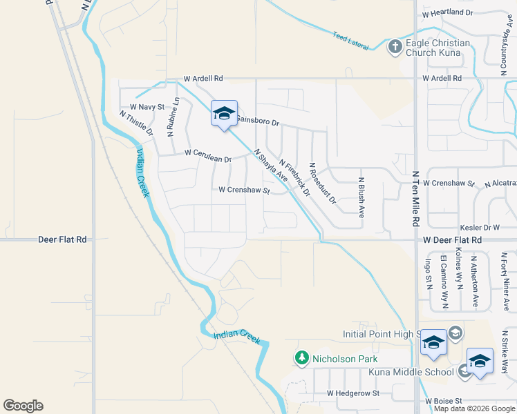 map of restaurants, bars, coffee shops, grocery stores, and more near 1631 North Vinifera Avenue in Kuna