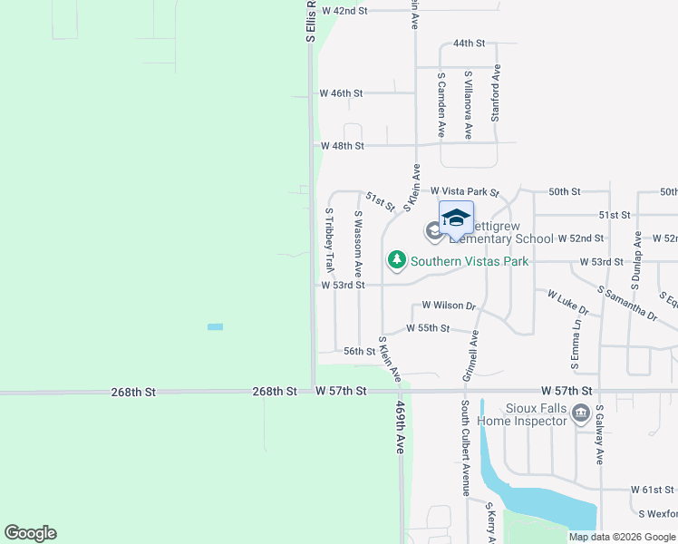 map of restaurants, bars, coffee shops, grocery stores, and more near 4520 South Tribbey Trail in Sioux Falls