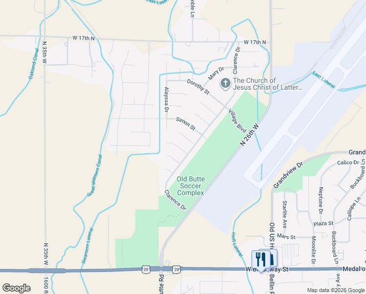 map of restaurants, bars, coffee shops, grocery stores, and more near 2996 Jackie Court in Idaho Falls