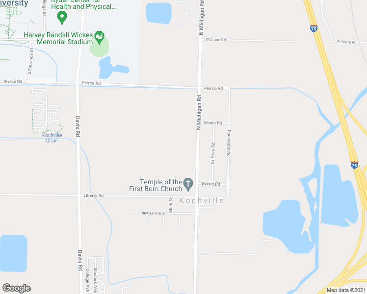 map of restaurants, bars, coffee shops, grocery stores, and more near 6777 North Michigan Road in Saginaw