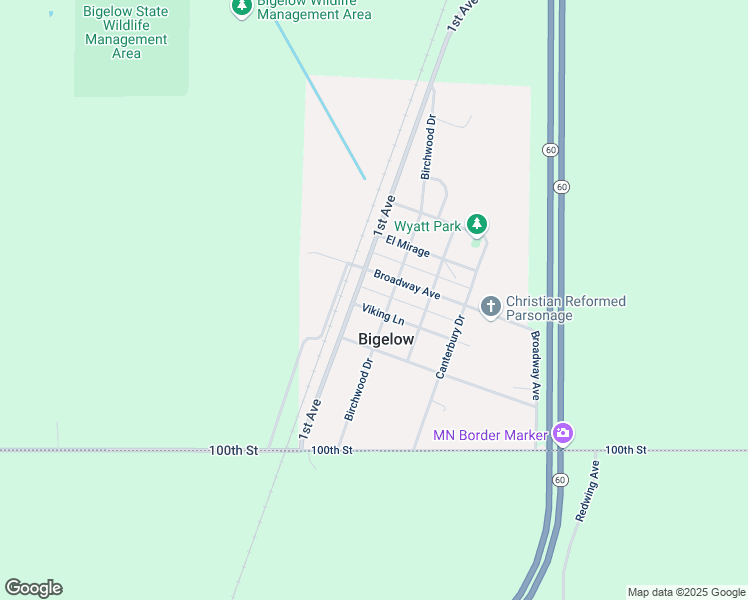 map of restaurants, bars, coffee shops, grocery stores, and more near 2713 Birchwood Drive in Bigelow