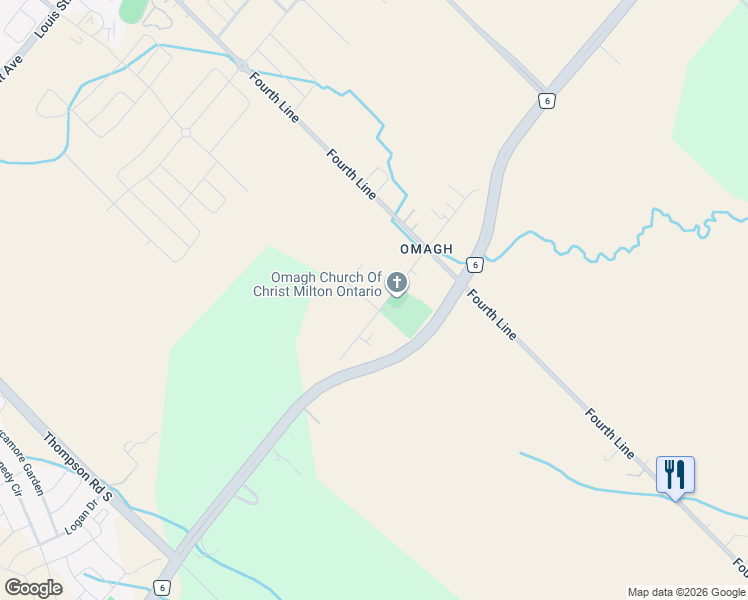 map of restaurants, bars, coffee shops, grocery stores, and more near 9815 Britannia Road in Milton