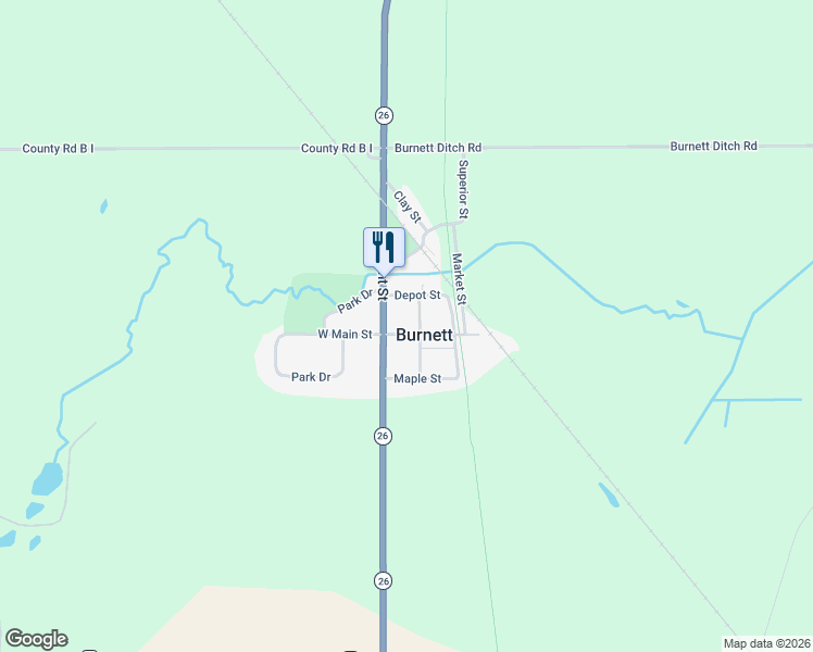 map of restaurants, bars, coffee shops, grocery stores, and more near in Burnett