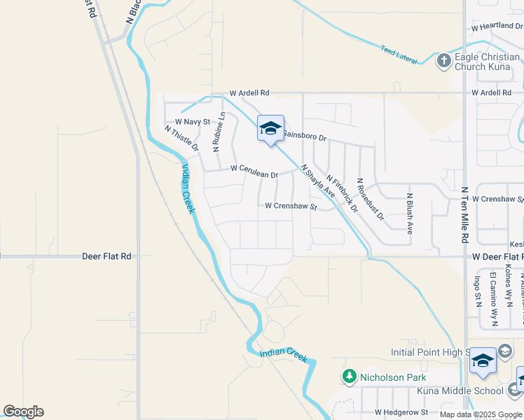map of restaurants, bars, coffee shops, grocery stores, and more near 1661 North Pewter Avenue in Kuna