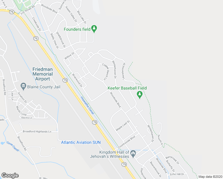 map of restaurants, bars, coffee shops, grocery stores, and more near 2170 Laurelwood Drive in Hailey