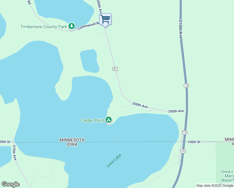 map of restaurants, bars, coffee shops, grocery stores, and more near 127 200th Avenue in Fairmont