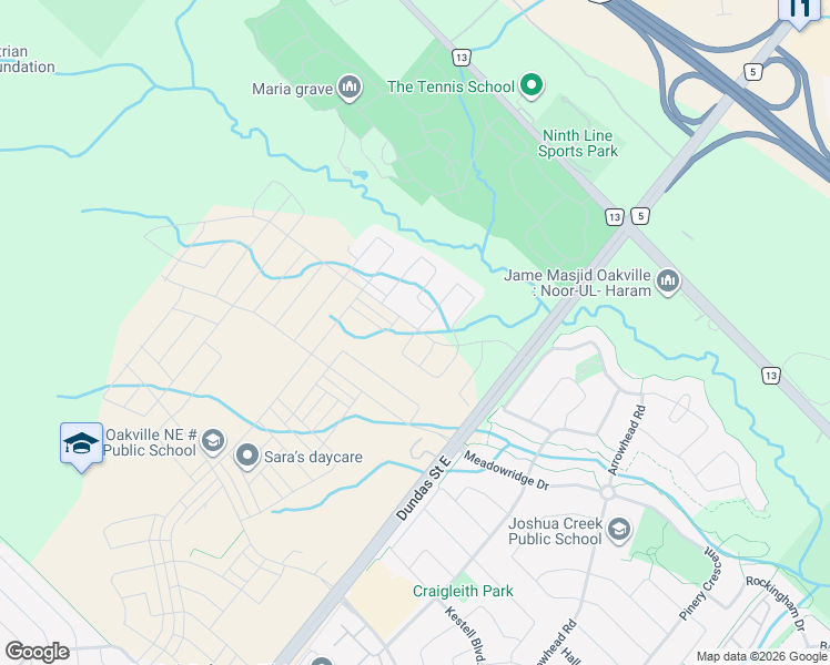 map of restaurants, bars, coffee shops, grocery stores, and more near 1387 Aymond Crescent in Oakville