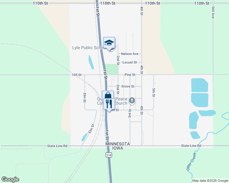 map of restaurants, bars, coffee shops, grocery stores, and more near 112 Grove Street in Lyle
