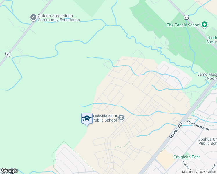 map of restaurants, bars, coffee shops, grocery stores, and more near 1230 Maverick Way in Oakville