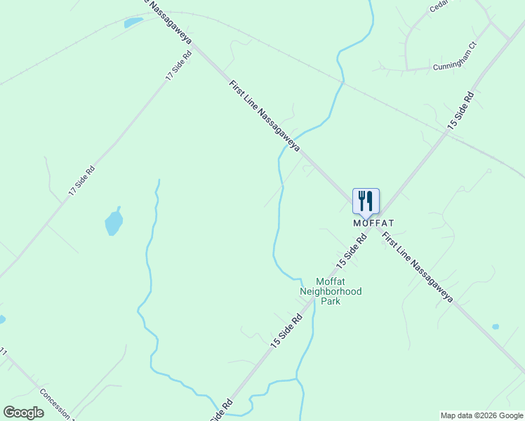 map of restaurants, bars, coffee shops, grocery stores, and more near 11004-11092 1 Line in Milton