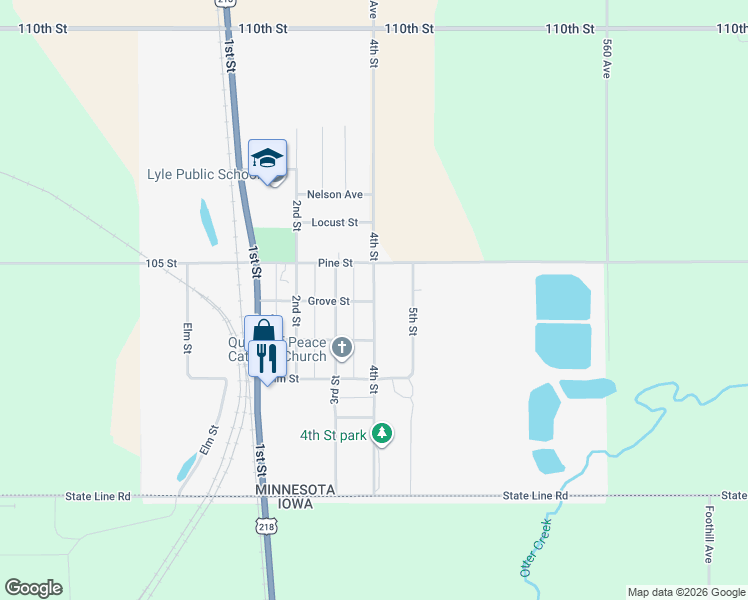 map of restaurants, bars, coffee shops, grocery stores, and more near 502 4th Street in Lyle