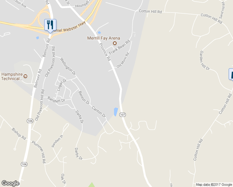 map of restaurants, bars, coffee shops, grocery stores, and more near 248 Wellington Drive in Laconia