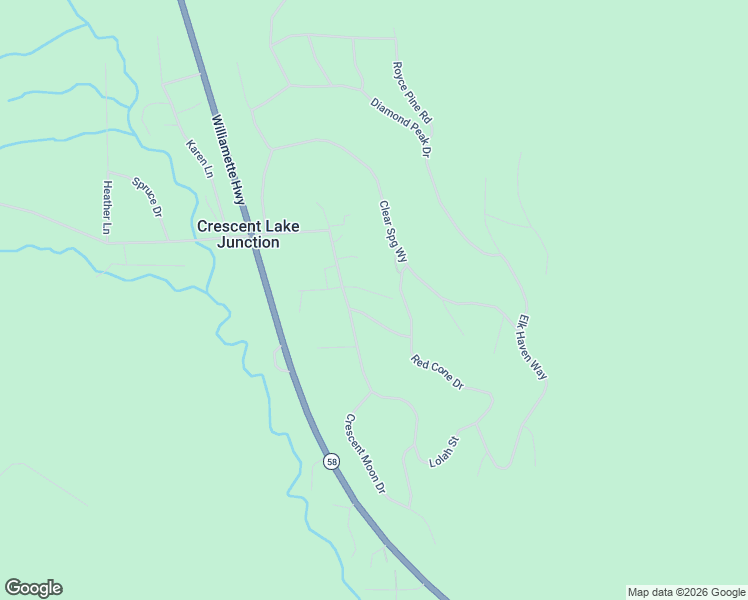 map of restaurants, bars, coffee shops, grocery stores, and more near 19021 Alpine Breeze Way in Crescent Lake Junction