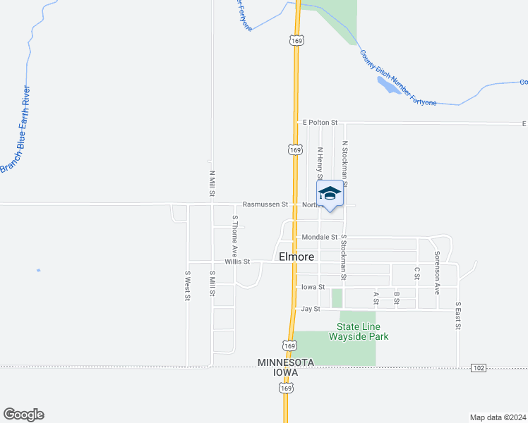 map of restaurants, bars, coffee shops, grocery stores, and more near in Elmore