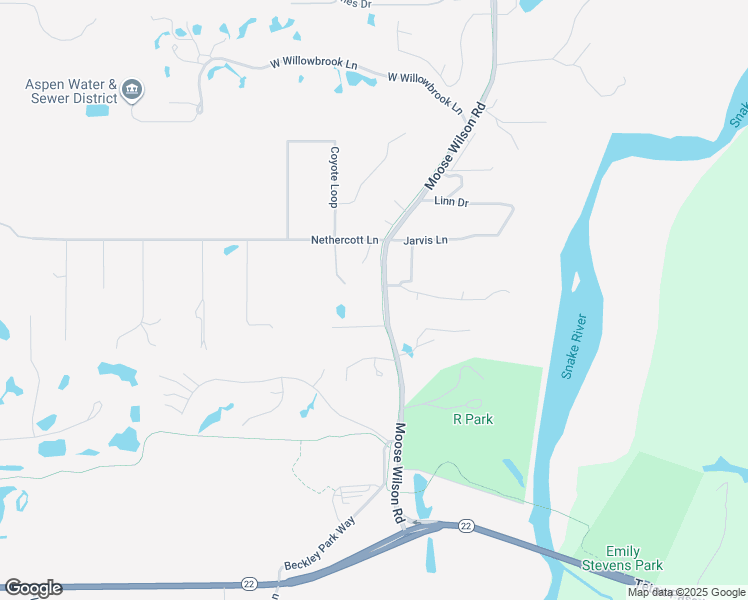 map of restaurants, bars, coffee shops, grocery stores, and more near Jackson Hole Community Pathway System in Wilson