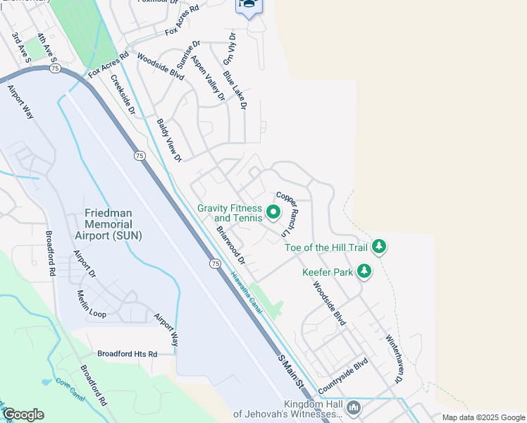 map of restaurants, bars, coffee shops, grocery stores, and more near 821 White Cloud Lane in Hailey
