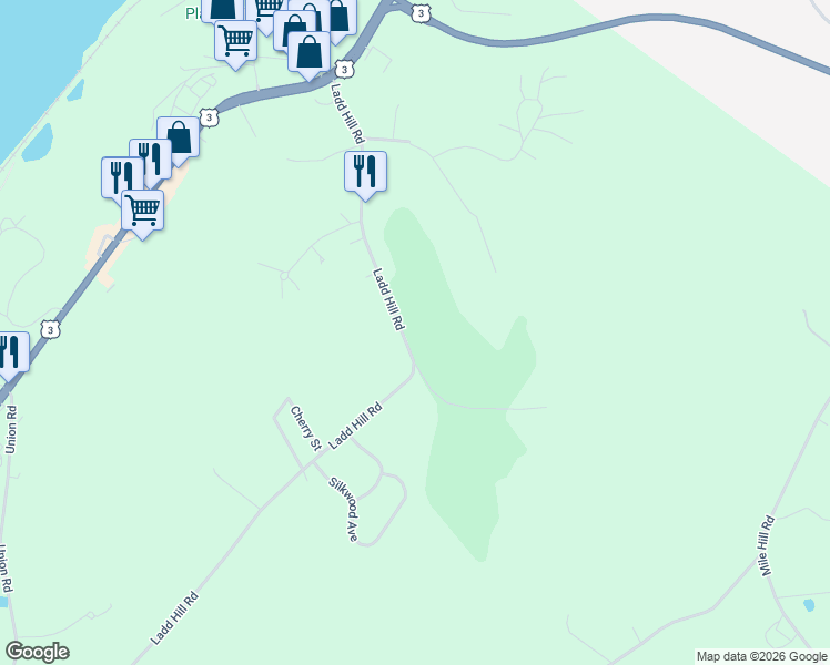 map of restaurants, bars, coffee shops, grocery stores, and more near 111 Ladd Hill Road in Belmont