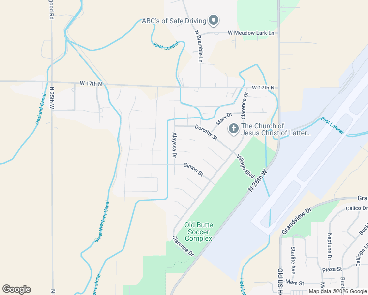 map of restaurants, bars, coffee shops, grocery stores, and more near 1300 Alayssa Drive in Idaho Falls