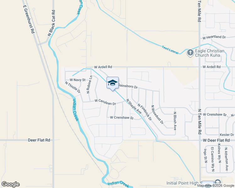 map of restaurants, bars, coffee shops, grocery stores, and more near 1941 North Shayla Avenue in Kuna