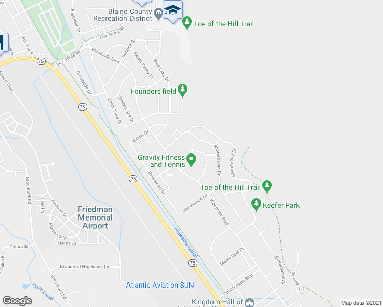 map of restaurants, bars, coffee shops, grocery stores, and more near 930 White Cloud Lane in Hailey