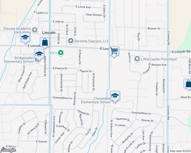 map of restaurants, bars, coffee shops, grocery stores, and more near 1317 Portal Stone Drive in Idaho Falls