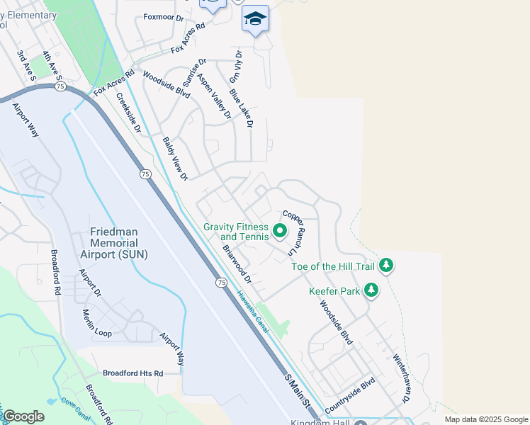map of restaurants, bars, coffee shops, grocery stores, and more near 821 White Cloud Lane in Hailey