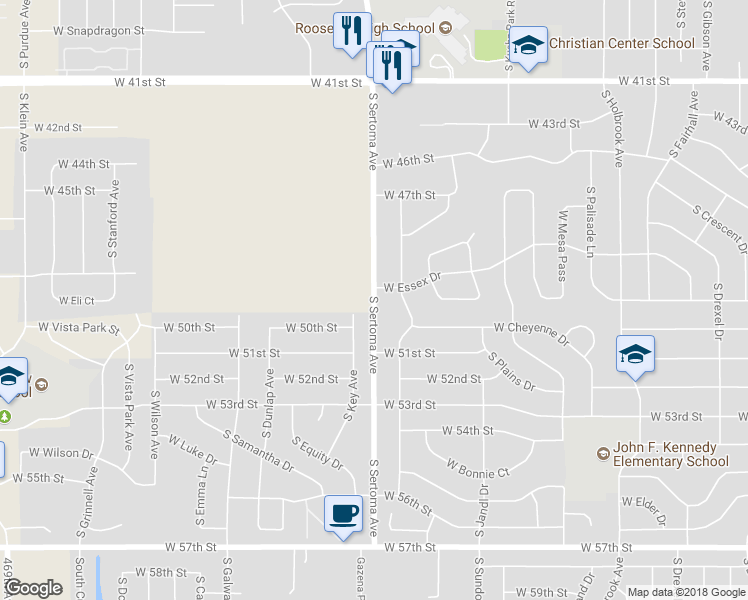 map of restaurants, bars, coffee shops, grocery stores, and more near 4188 South Sertoma Avenue in Sioux Falls