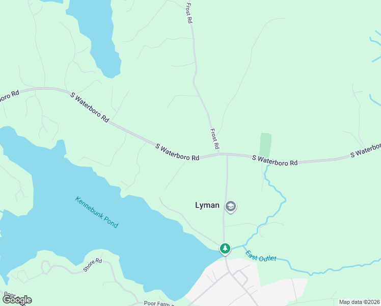 map of restaurants, bars, coffee shops, grocery stores, and more near 597 South Waterboro Road in Lyman