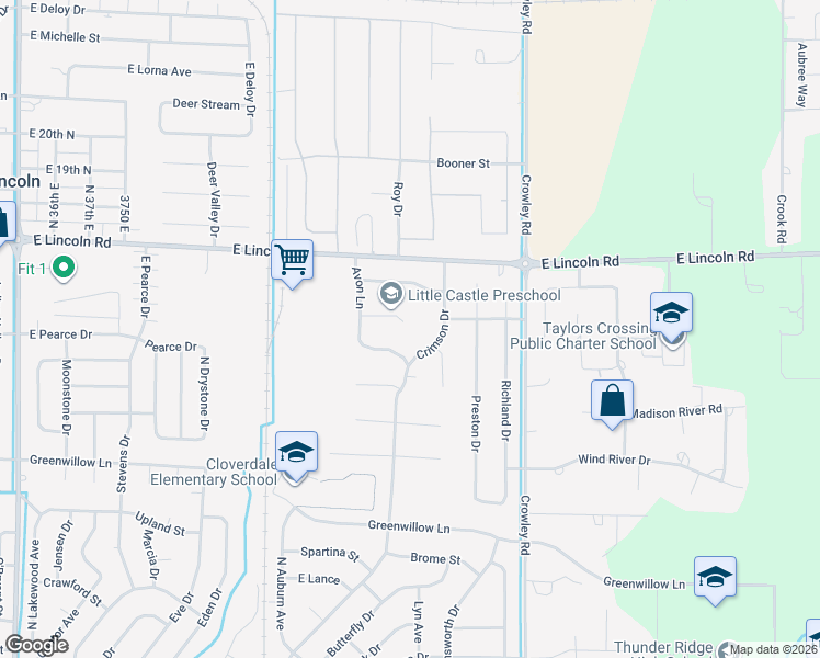 map of restaurants, bars, coffee shops, grocery stores, and more near 4268 Lewiston Place in Idaho Falls