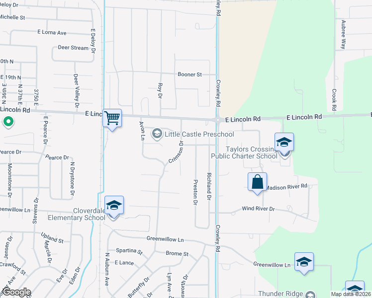 map of restaurants, bars, coffee shops, grocery stores, and more near 4383 Benson Avenue in Idaho Falls