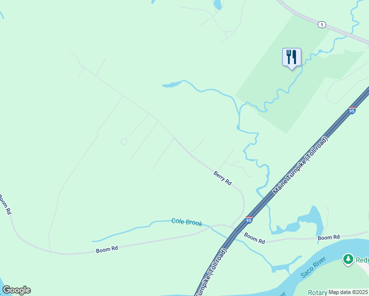 map of restaurants, bars, coffee shops, grocery stores, and more near 52A Berry Road in Saco