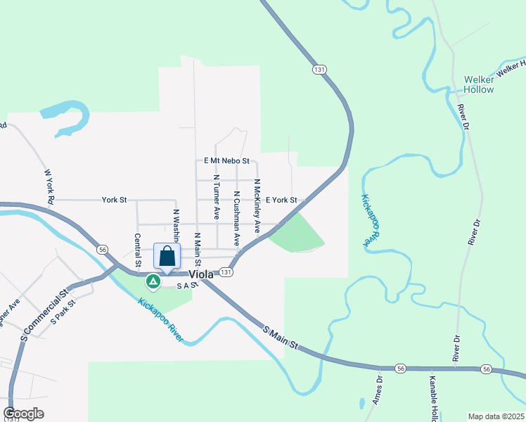 map of restaurants, bars, coffee shops, grocery stores, and more near 312 North McKinley Avenue in Viola