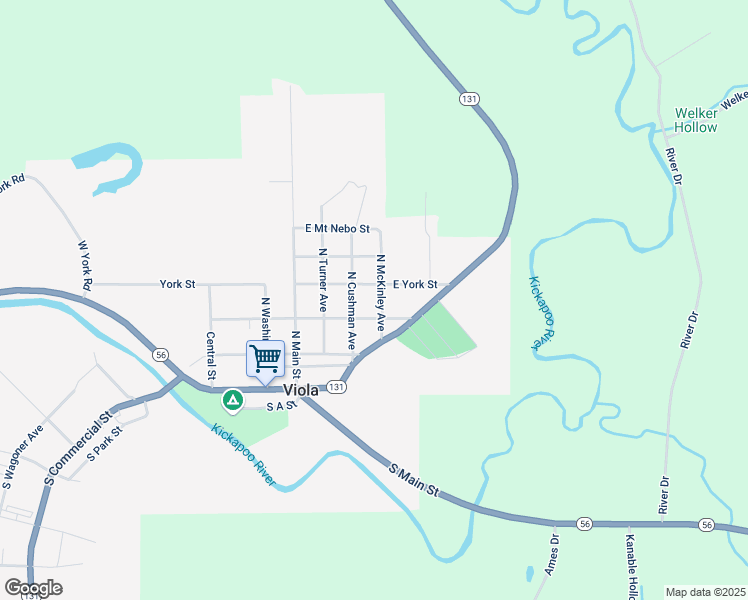 map of restaurants, bars, coffee shops, grocery stores, and more near 312 North McKinley Avenue in Viola