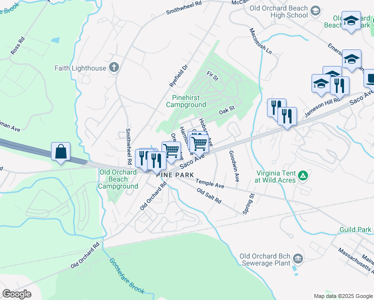 map of restaurants, bars, coffee shops, grocery stores, and more near 9 Harmon Avenue in Old Orchard Beach