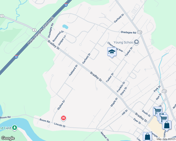 map of restaurants, bars, coffee shops, grocery stores, and more near 254 Maine 5 in Saco