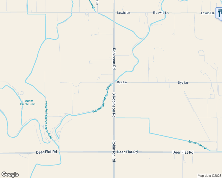 map of restaurants, bars, coffee shops, grocery stores, and more near 9425 Robinson Road in Kuna
