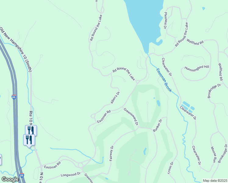 map of restaurants, bars, coffee shops, grocery stores, and more near 10 Allen's Drive in Grantham