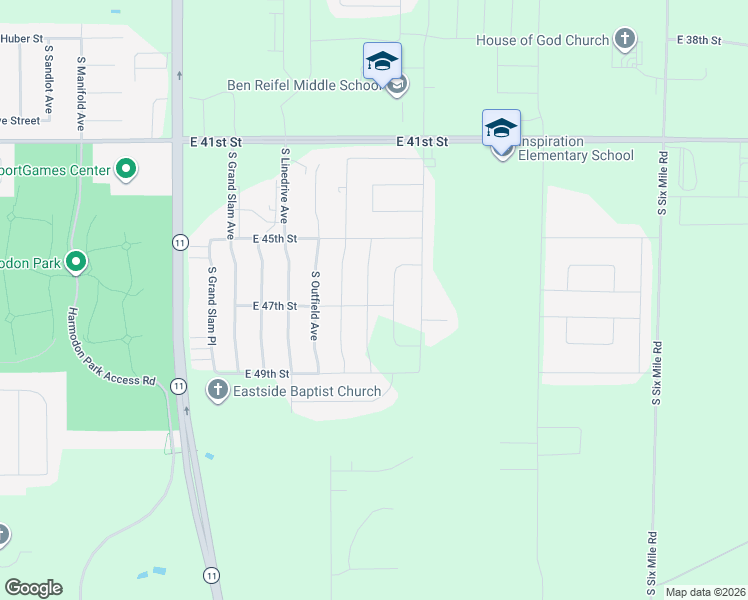 map of restaurants, bars, coffee shops, grocery stores, and more near 3701 Faith Avenue in Sioux Falls