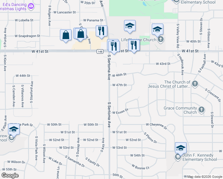 map of restaurants, bars, coffee shops, grocery stores, and more near 3913 South Plateau Trail in Sioux Falls
