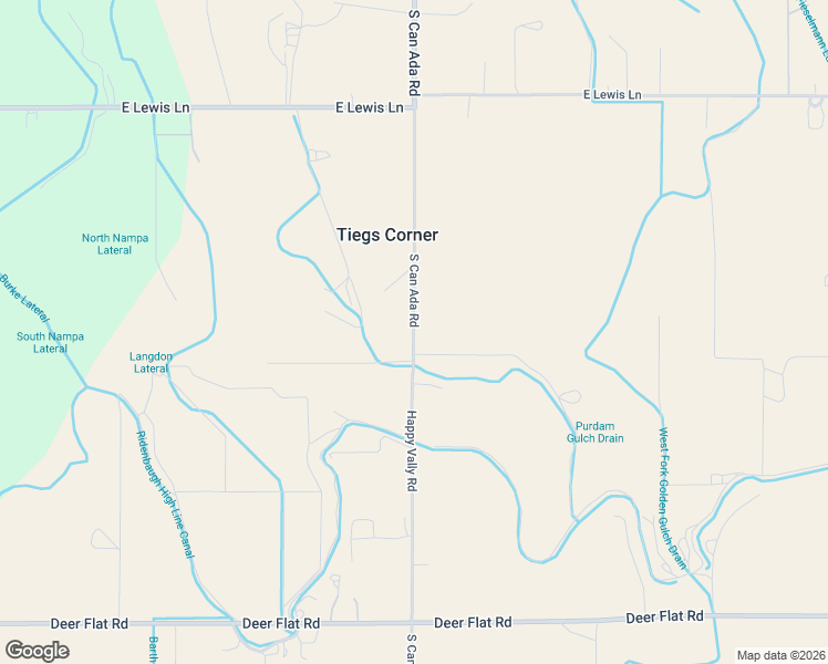 map of restaurants, bars, coffee shops, grocery stores, and more near 9580 Happy Valley Road in Nampa