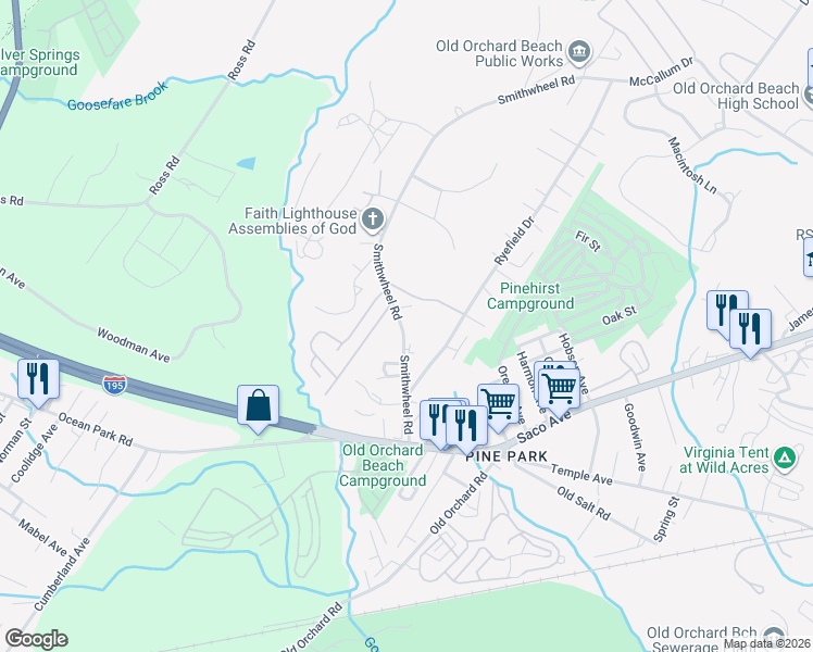 map of restaurants, bars, coffee shops, grocery stores, and more near 4 Goosefare Drive in Old Orchard Beach