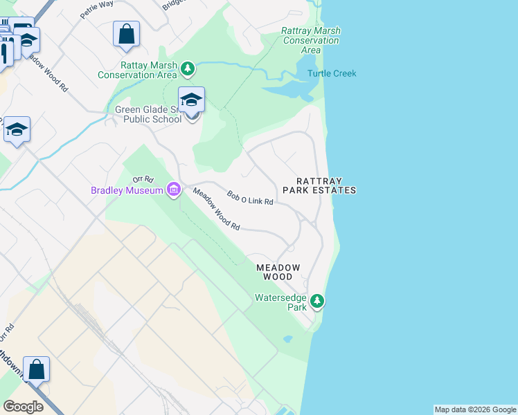 map of restaurants, bars, coffee shops, grocery stores, and more near 512 Bob O Link Road in Mississauga
