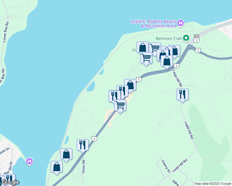 map of restaurants, bars, coffee shops, grocery stores, and more near 98 Old State Road in Belmont