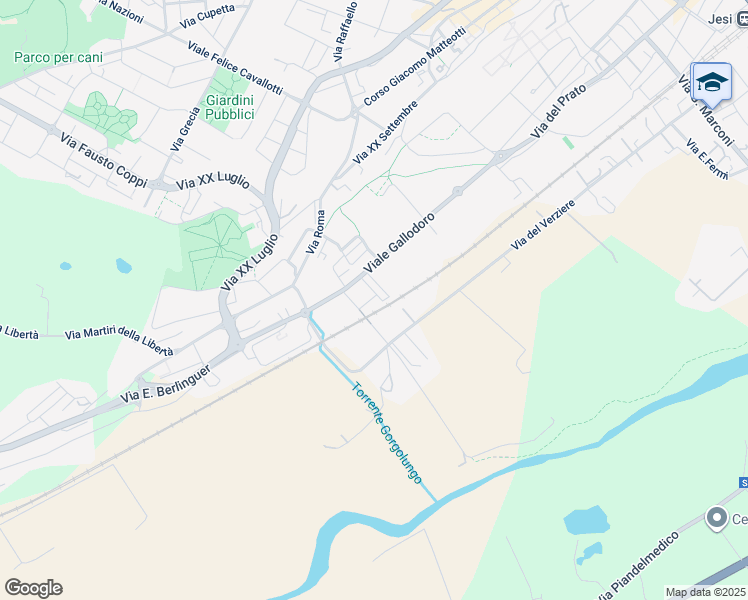 map of restaurants, bars, coffee shops, grocery stores, and more near 38 Via Zara in Jesi